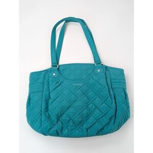 Vera Bradley Glenna Turquoise Sea Blue Zipper Pocket Quilted Shoulder Bag NEW!